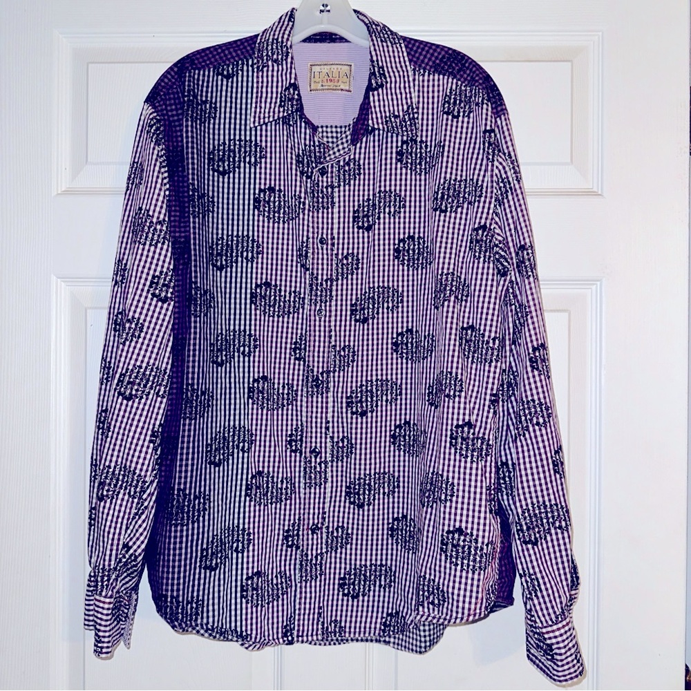 Vintage Italia Shirt, Button Down. Mens Size XL